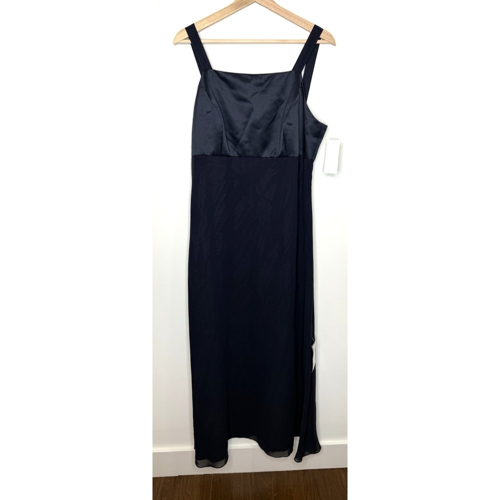 NWT VTG Adrianna Papell Boutique Formal Maxi Dress Sz‎ 14 Evening Satin Chiffon
